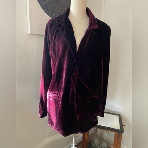 Maroon Velvet Blazer Dress